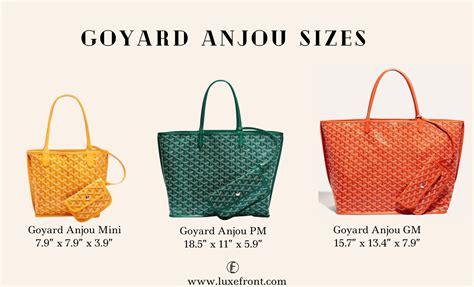 goyard anjou sizes|goyard anjou tote.